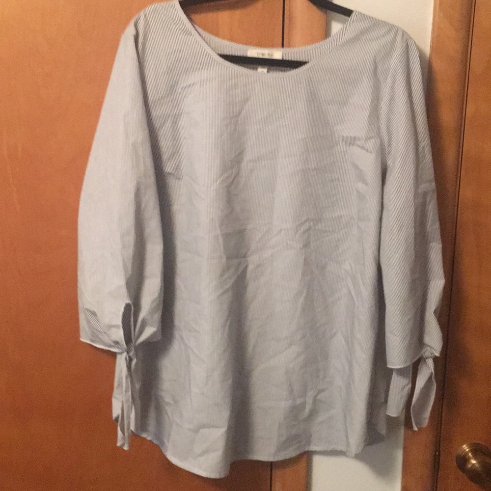 Pin striped tunic blouse